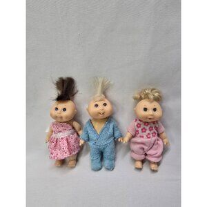 Vintage 1995 Mattel Cabbage Patch Kids Mini Dolls 4” Lot Of 3- SEE PHOTOS